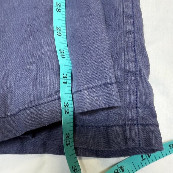 Lilly Pulitzer Linen Pants Navy Blue Drawstring Waist Sz L EUC - Picture 10 of 10